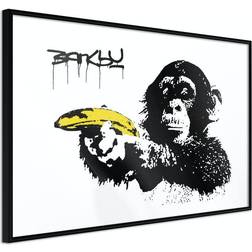 Arkiio Affisch Banksy: Monkey with Banana [Poster] 45x30 Poster